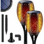 Kesser - torche de jardin set de lampes solaires flamme avec support mural + piquet de terre capteur ... Kesser - torche de jardin set de lampes solaires flamme avec support mural + piquet de terre capteur ...