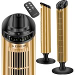Ventilateur colonne oscillant kesser ventilera 45w 3 vitesses h90cm d19cm noir