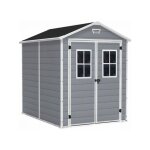 Keter - abri de jardin 4, 4 m² avec plancher en résine premium 86 gris Keter - abri de jardin 4, 4 m² avec plancher en résine premium 86 gris