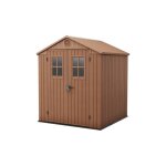 Keter - abri de jardin en r�sine darwin 6x6 bois avec fen�tres avant