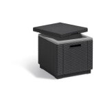 Curver - allibert table basse isotherme imitation resine tressee - gris