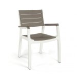 Chaise d'extérieur avec accoudoirs blanc cappuccino harmony 59x60x h86 cm Chaise d'extérieur avec accoudoirs blanc cappuccino harmony 59x60x h86 cm