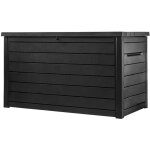 Coffre de rangement ontario xxl, coffre en r�sine style bois, verrouillable, r�sistant, graphite - 870l ...