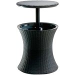 Cool bar rotin glaci�re, avec table r�tractable, 57x 50 x 50 cm 30l, anthracite (230903) - keter