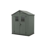 Keter - darwin abri de jardin en résine verte 6 x 4 avec fenêtres avant Keter - darwin abri de jardin en résine verte 6 x 4 avec fenêtres avant
