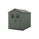 Keter - darwin abri de jardin en r�sine verte 6 x 8 avec fen�tres avant