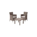 Salvador balcon effet rotin salon de jardin compose' de deux fauteuils avec coussins et une table basse ... Salvador balcon effet rotin salon de jardin compose' de deux fauteuils avec coussins et une table basse ...