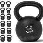 Kettlebell en fonte 12kg body revolution ? poids de musculation pour la maison et le fitness ? fonte ...