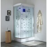 Kiamami valentina - paroi de douche hydromassage 70x90 droite avec bain - vapeur iride