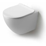 Kiamami valentina - cuvette de wc suspendue en cramique sans rebord avec abattant folk