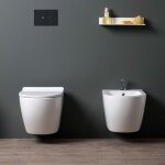 Kiamami valentina - ensemble sanitaire suspendu en céramique bidet et wc avec abattant folk Kiamami valentina - ensemble sanitaire suspendu en céramique bidet et wc avec abattant folk