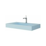 Kiamami valentina - lavabo hpl 80 cm bleu ciel avec cuvette centrale