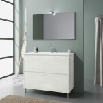 Kiamami valentina - meuble de salle de bains � poser 100 cm blanc avec c�t�s � vue laguna