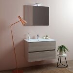 Kiamami valentina - meubles de salle de bain en 80 cm avec tiroir et �clairage � led berlin elm leone ...