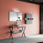 Kiamami valentina - meuble salle de bain industriel tréteau en métal 100cm, plan beton et lavabo lagos ... Kiamami valentina - meuble salle de bain industriel tréteau en métal 100cm, plan beton et lavabo lagos ...
