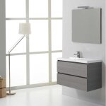 Kiamami valentina - meuble de salle de bains manhattan 90 cm avec tiroirs et vasque � gauche