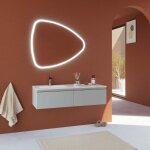 Kiamami valentina - meuble de salle de bains  suspendre gris clair 120cm, lavabo asymtrique seattle ...