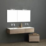 Kiamami valentina - meuble de salle de bains suspendu 150cm 2 tiroirs chne naturel valentina