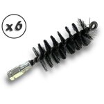 Lot de 6 brosses  tube pro acier  45 mm raccord m12175 femelle ame en acier torsad nettoyage brossage ...