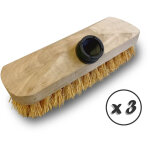 Balai brosse lave - pont 22 cm en chiendent - monture bois - douille vissante plastique - quantit x ...