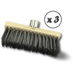 Kibros - balai cantonnier m�tallique garnissage acier plat gris semelle bois - quantit� x 3 - acier plat ...