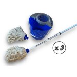 Kibros - balai à franges espagnol 2 serpillières seau 10l manche 3, 80m - quantité x 3 - ensemble balai ... Kibros - balai à franges espagnol 2 serpillières seau 10l manche 3, 80m - quantité x 3 - ensemble balai ...
