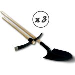 Lot pioche terrassier manche 90 cm + pelle de ma�on manche 130 cm t�te acier - quantit� x 3 - lot pioche ...