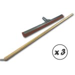 Kibros - raclot balai raclette extracteur d'eau pour sol - quantit� x 3 - 75 cm rouge - avec manche