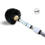 Kibros - t�te de loup balai brosse boule manche t�lescopique aluminium - quantit� x10 - t�te de loup ...