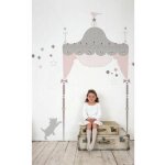 Kids lab princesse - stickers repositionnables g�ants t�te de lit princesse pour enfant