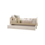 Kids literie - lit enfant tomy 90x190 pin - blanc livr� avec sommiers, tiroir et matelas en mousse de ...