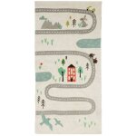Thedecofactory - kids road - tapis salon enfant en coton circuit de voiture multicolore 60x120