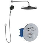 Oudee - set de douche avec mitigeur encastr�, 2 sorties, avec accessoires et corps d'encastrement, chrome ...