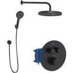 Kielle - oudee - set de douche avec mitigeur encastr, 2 sorties, avec accessoires et corps d'encastrement, ...