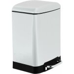 Poubelle blanche de 6 litres avec p�dale de fermeture lente