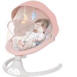 Kingso - transat lectrique balancelle bb chaise haute 5 vitesses bluetooth musique couleur rose hasaki ...