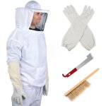 Avec grattoir, brosse � abeilles, gants, blanc - taille unique