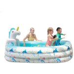 Kinsi - piscine gonflable, cheval avec jet d'eau, 240x165x60cm