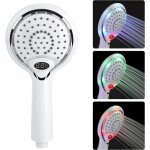 Kinsi - pommeau de douche led douchette, 3 couleurs contrle de temprature tte de douche led, pulvrisateur ...