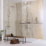 Kobertin - compact - lot de 2 panneaux mural rev�tement d�coratif, l120l1200. 4 cm, effet marbre beige, ...
