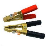 Kit 2 pinces pro( + et - ) en laiton de batterie ou de demarrage 250b, pinces de demarrageou de batterie ...