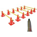 Kit de 6 haies � enfoncer sports entra�nement de la coordination avec 12 c�nes multifonctions + 6 barres ...
