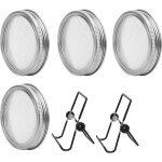 Kit de 6pcs couvercles germination avec 4pcs couvercle � germer �cran en acier inoxydable et 2pcs supports ...