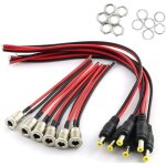 Kit d'adaptateurs de montage dc, 6 x fiches creuses dc (avec cable) 6 x prise jack d'alimentation dc ...