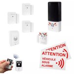 Kit alarme camping - car deluxe 2 - 3 détecteurs d'ouverture + détecteur mouvement + sirène + 2 télécommandes ... Kit alarme camping - car deluxe 2 - 3 détecteurs d'ouverture + détecteur mouvement + sirène + 2 télécommandes ...
