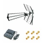 M - e - kit antenne tnt trinappe gain 18db + amplificateur tnt 4 sorties + 6 fiches f M - e - kit antenne tnt trinappe gain 18db + amplificateur tnt 4 sorties + 6 fiches f