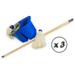Kit balai  franges espagnol seau double bac professionnel 2x7 litres - quantit x 3 - seau double bacs ...