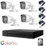 Kit camra couleur vision nocturne 2 mpx 4 ahd 500 gb hikvision