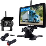 Kit de cam�ra de recul sans fil avec moniteur de voiture lcd 7' cam�ra de recul �tanche de vision nocturne ...