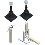 Ubbink - kit chemilux b22p et b23p pptl - 100028 kit cheminee rigide (entre murale) noir int. chemine ...